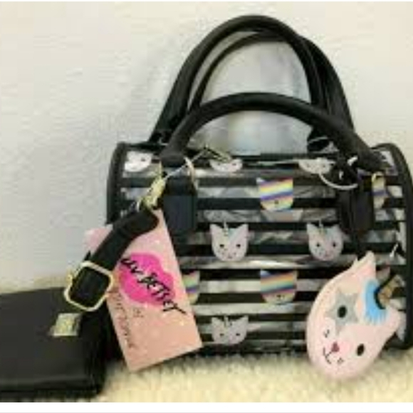 ๐ปBETSEY JOHNSON Unicorn Cats in Clear/Stripes - Picture 7 of 7